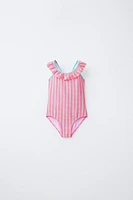 2-6 YEARS/ MULTICOLOR STRIPED SWIMSUIT