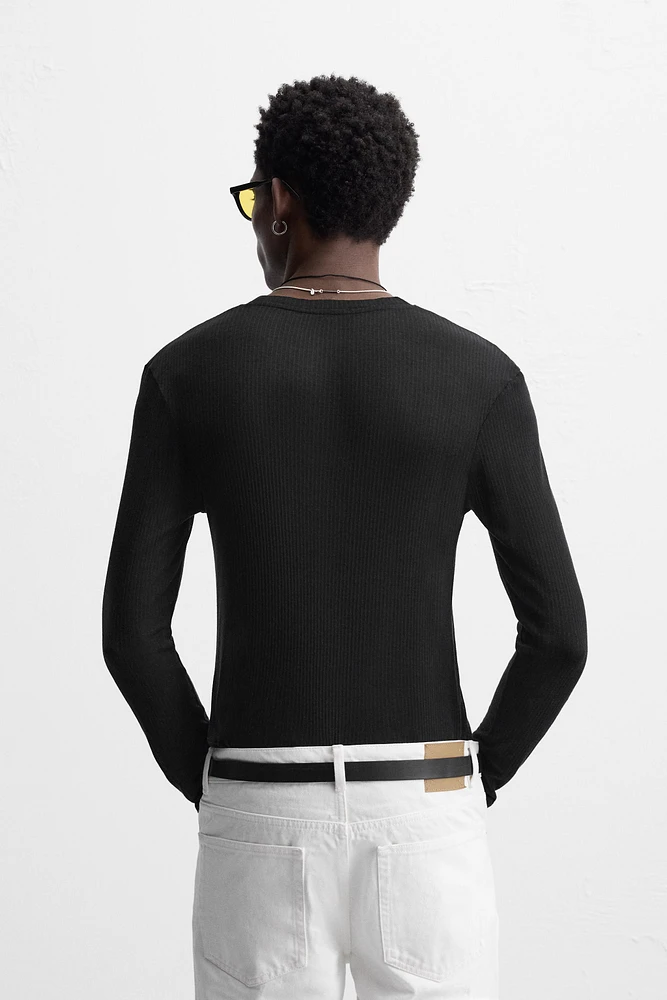 SEMI-SHEER LYOCELL T-SHIRT