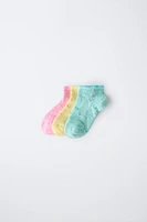 THREE-PACK OF FLORAL SOCKS