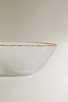 RAISED GLASS BOWL WITH GOLD RIM