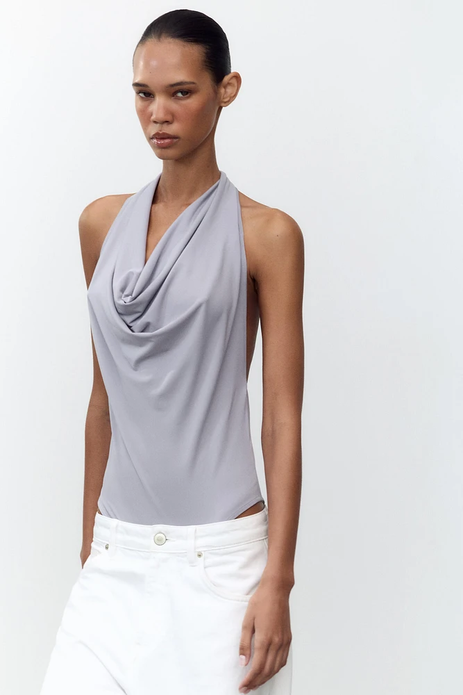 FLOWY HALTER BODYSUIT