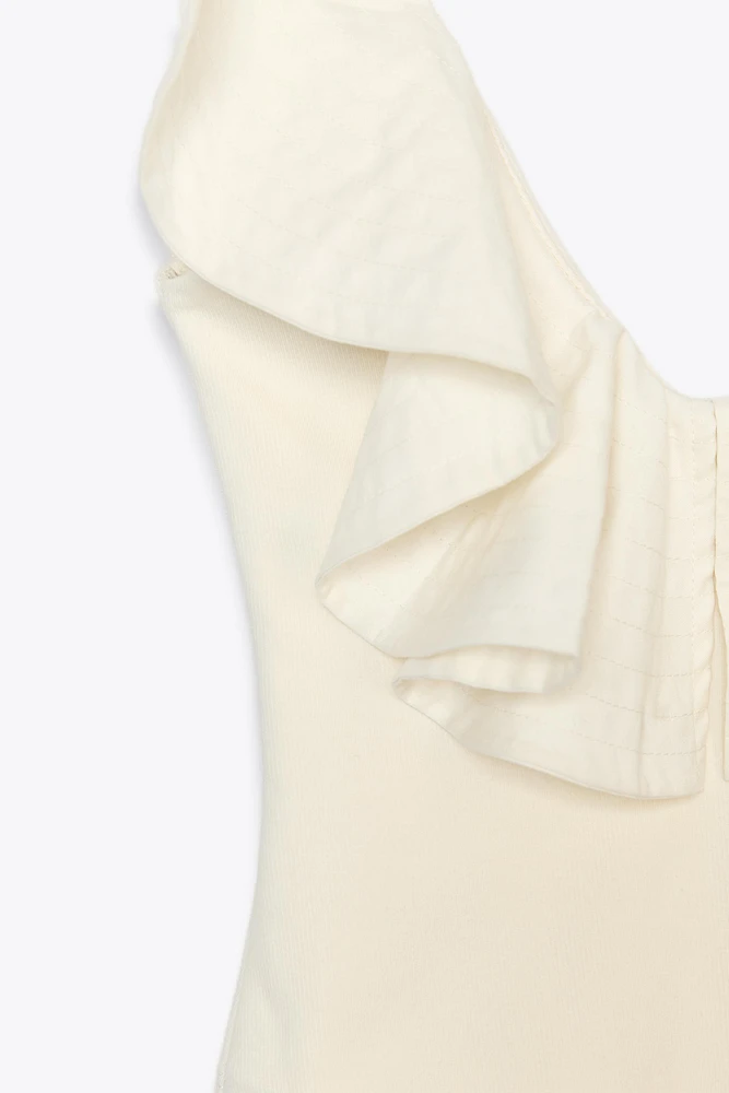 RUFFLED COMBINATION BODYSUIT
