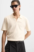 VISCOSE BLEND KNIT POLO SHIRT
