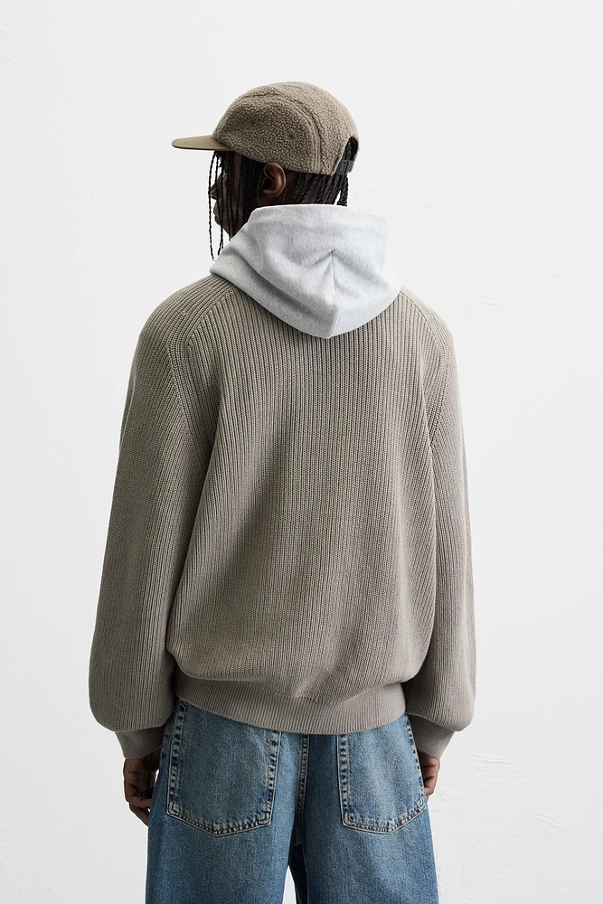 RELAXED FIT STRUCTURE SWEATER
