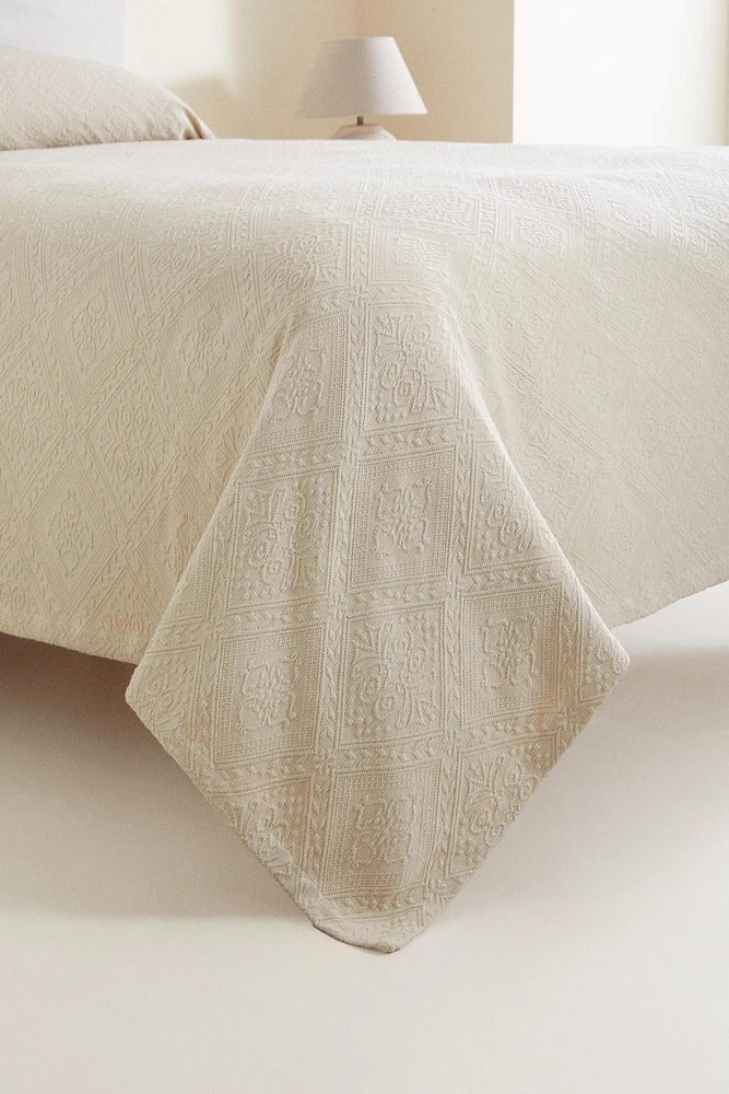 COUVRE-LIT COTON MOTIF GÉOMÉTRIQUE