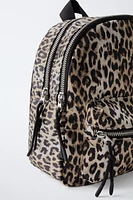 ANIMAL PRINT NYLON MINI BACKPACK