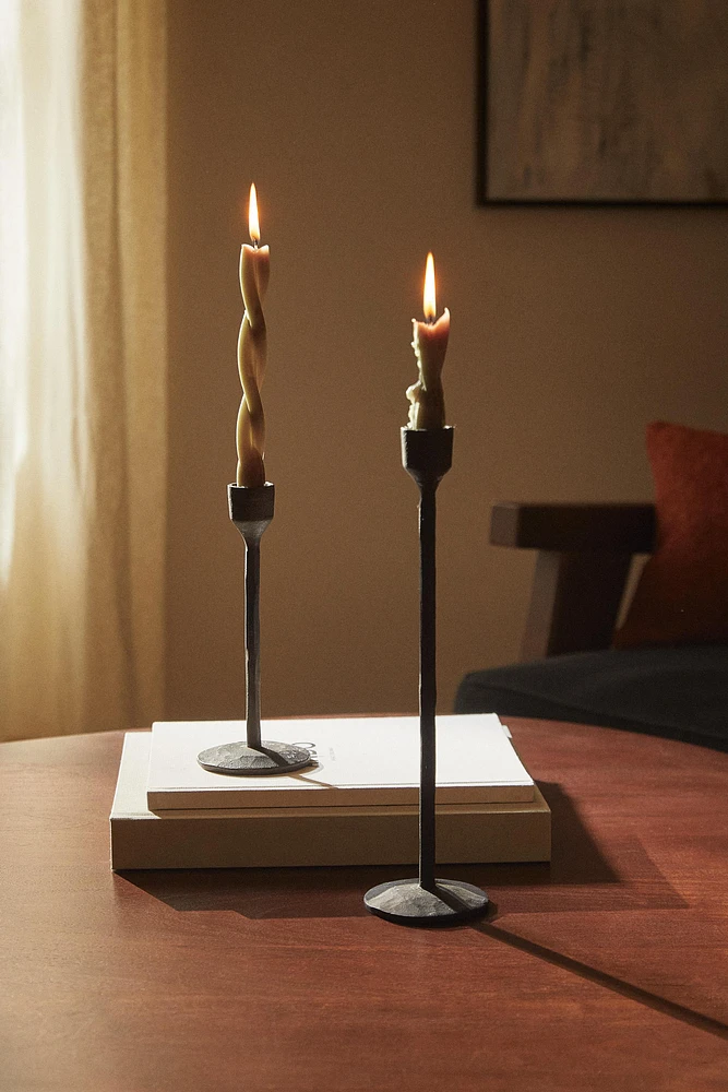 FACETED METAL CANDLESTICK