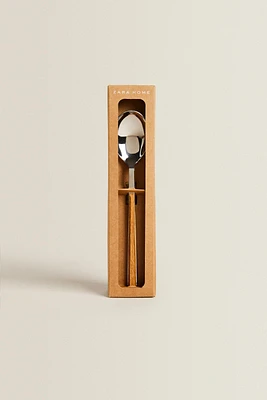 SET OF SPOONS WITH WOOD-DESIGN HANDLES (SET OF 4)