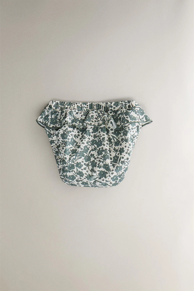 CHILDREN’S TROPICAL FLORAL RUFFLED BEACH BIKINI BOTTOMS