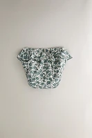 CHILDREN’S TROPICAL FLORAL RUFFLED BEACH BIKINI BOTTOMS