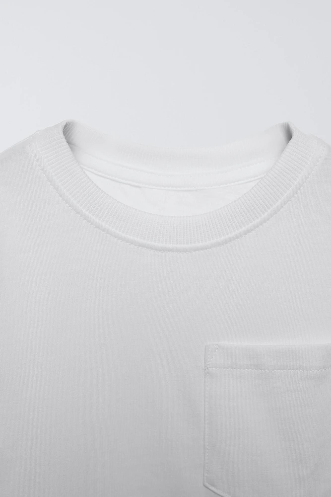 T-SHIRT UNI À POCHE
