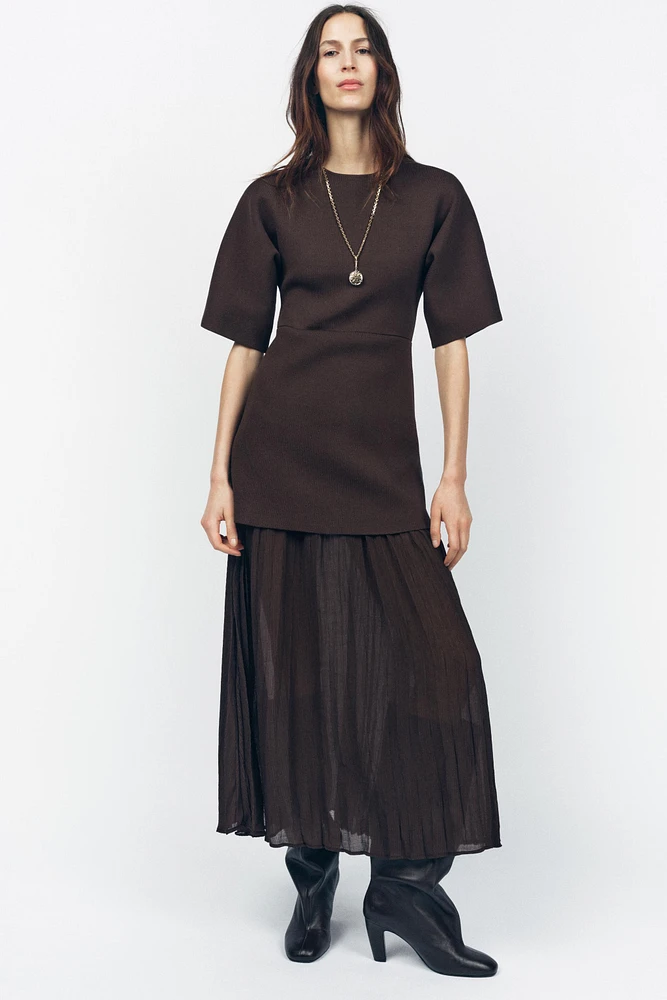 PLEATED COMBINATION DRESS