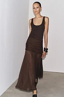 ZW COLLECTION SEMI-SHEER DRAPED SKIRT