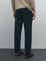 Faux jean tapered fit en coton mélangé