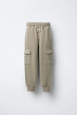 EMBROIDERED CARGO JOGGER PANTS