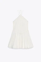 HALTER RUFFLED SHORT DRESS