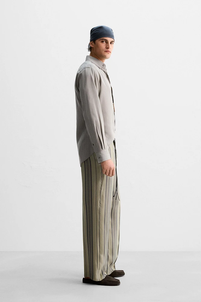 LIMITED EDITION 100% CUPRO STRIPED PANTS