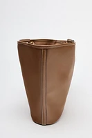 TOPSTITCHED MAXI TOTE BAG