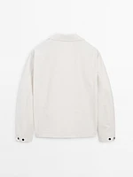 Cotton blend jacket with pockets