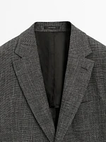 Blazer en lin et coton mélangés