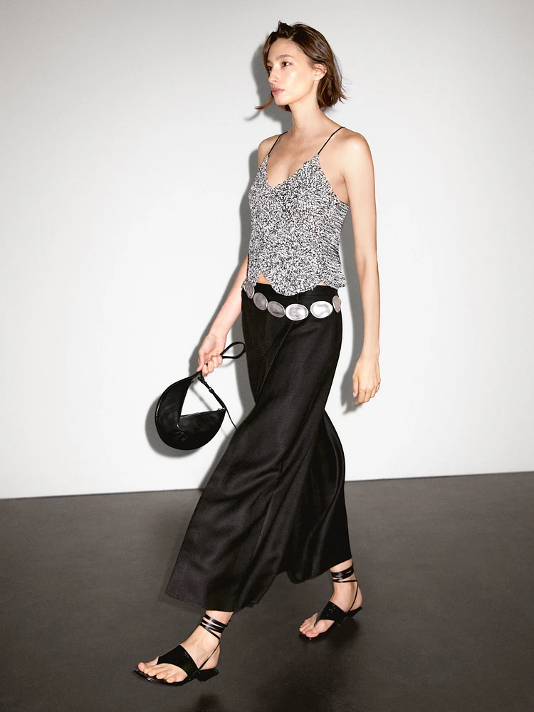Jupe-culotte longue lin