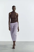 SEMI-SHEER HALTER TOP