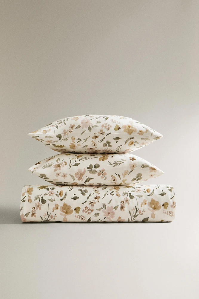 FLORAL PRINT SATEEN DUVET COVER