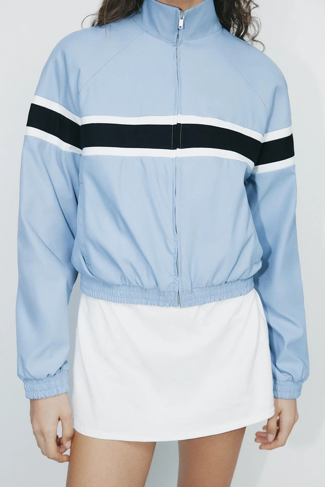 JACKET WITH CONTRASTING STRIPES