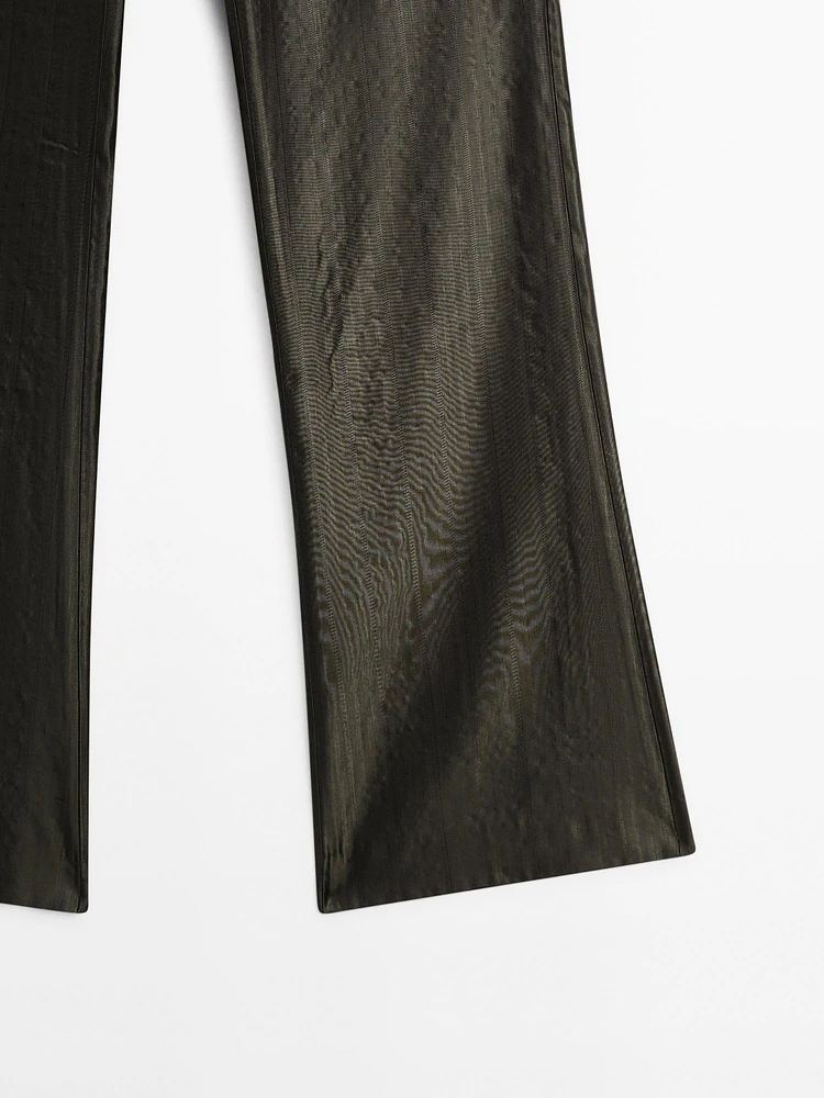 Pantalon flare mid-rise jacquard
