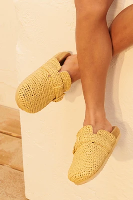 RAFFIA EFFECT CLOGS