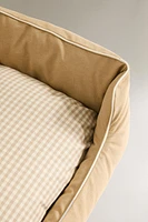 PET BED CUSHION GINGHAM CHECK