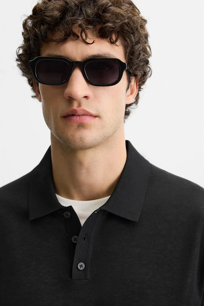 COTTON - SILK BLEND KNIT POLO