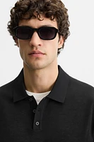 COTTON - SILK BLEND KNIT POLO