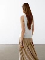 Flowing double fabric top