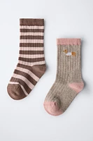 TWO-PACK OF DOG PRINT SOCKS
