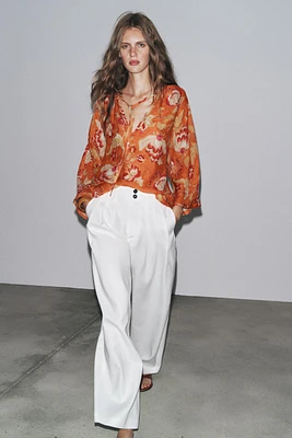 100% RAMIE WRINKLED SHIRT ZW COLLECTION