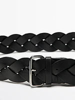 Braided nappa leather belt