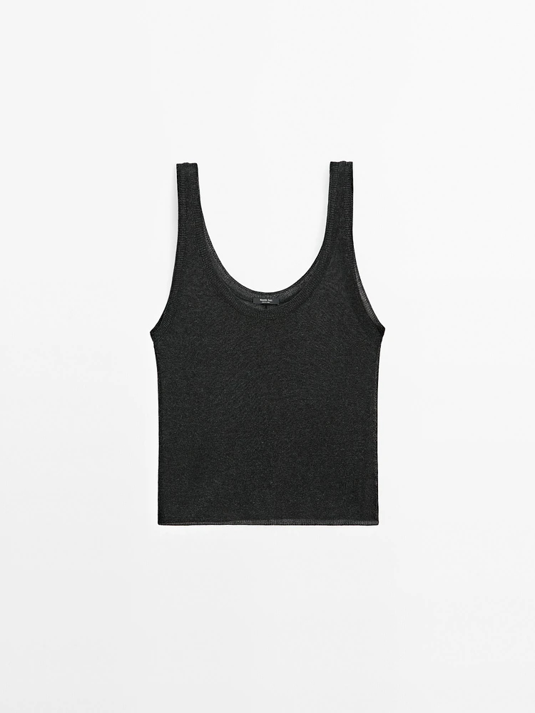 Strappy fine knit top