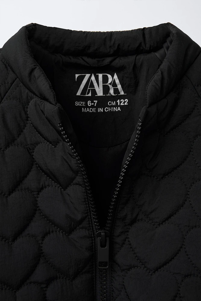 QUILTED HEART BOMBER JACKET