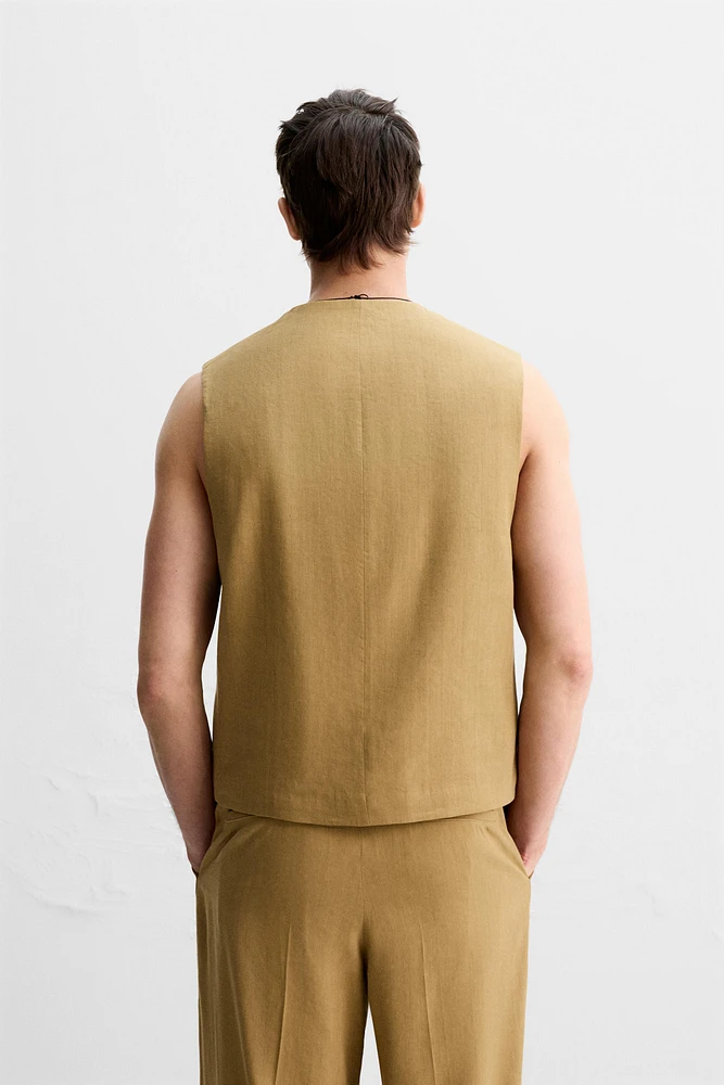 LIMITED EDITION LINEN-LYOCELL RELAXED FIT VEST