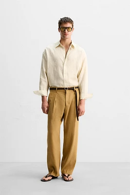 CHEMISE 100 % LIN À IMPRIMÉ ABSTRAIT ÉDITION LIMITÉE
