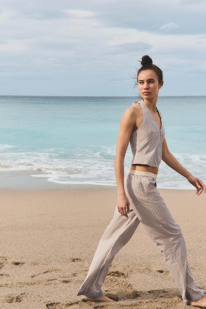 PANTALON DE PYJAMA À RAYURES CONTRASTÉES