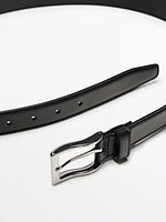 Smart nappa leather belt with topstitching