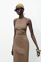 HALTER MIDI DRESS WITH TRIM
