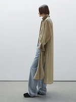 Semi-sheer ramie blend oversize blouse