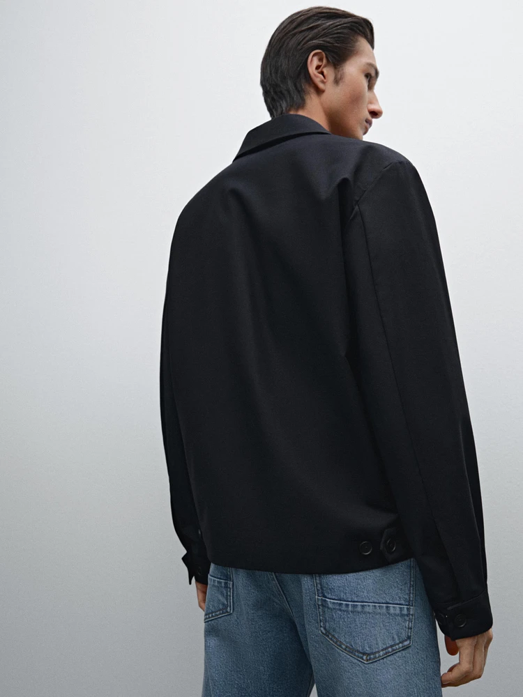 Veste à fermeture Éclair en coton mélangé