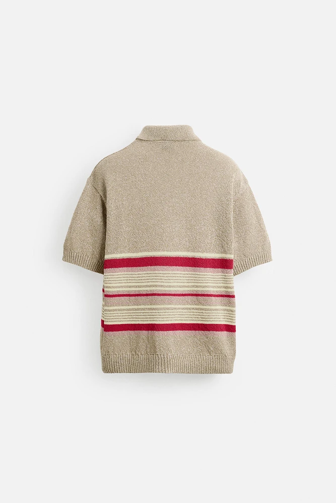 QUARTER ZIP KNIT POLO