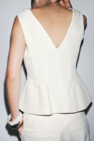 ZW COLLECTION LINEN BLEND VOLUME VEST