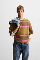 T-SHIRT EN JACQUARD À RAYURES