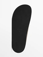 Split-leather clogs